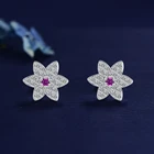 925 Pure Factory Fine Jewelry 100% 925 Pure Sterling Silver Cubic Zircon Stud Earrings Zircon Earrings Jewelry For Women