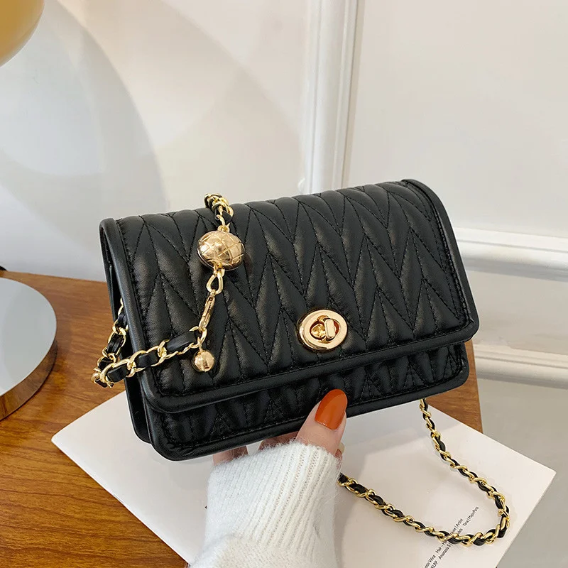 HUAYI  Small Square Chain Women Handbags Chain Strap Messenger Purses Fashion women's shoulder bags