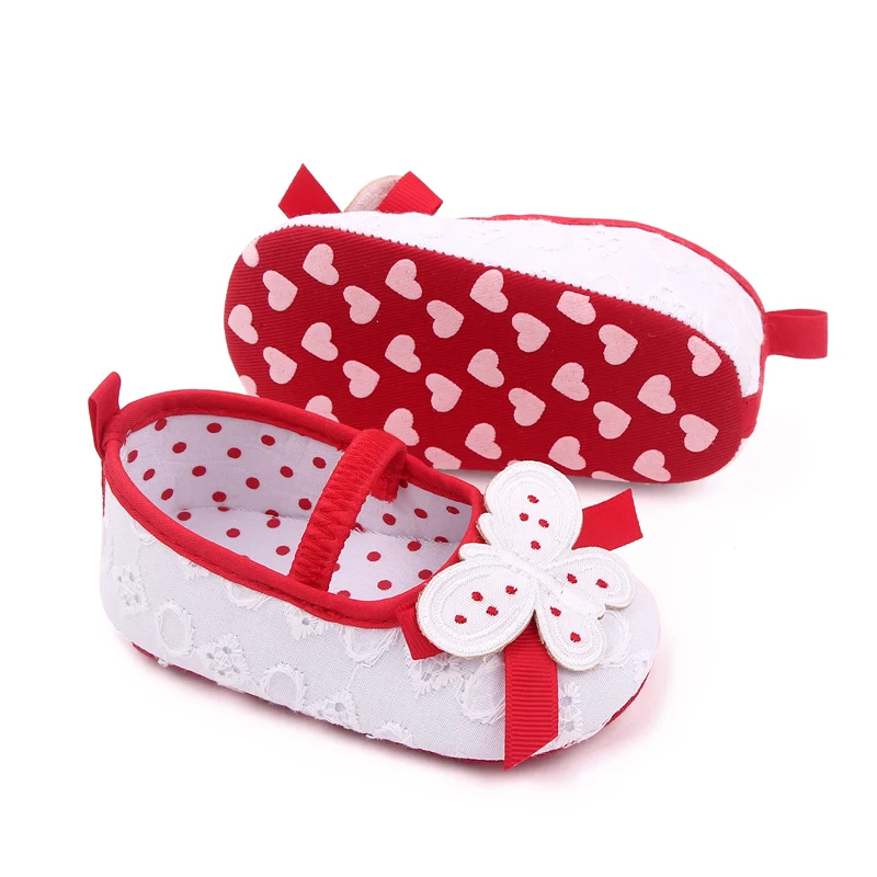 Spring and Autumn New Embroidered butterfly Princess Baby Toddler Shoes for Girls manufacture