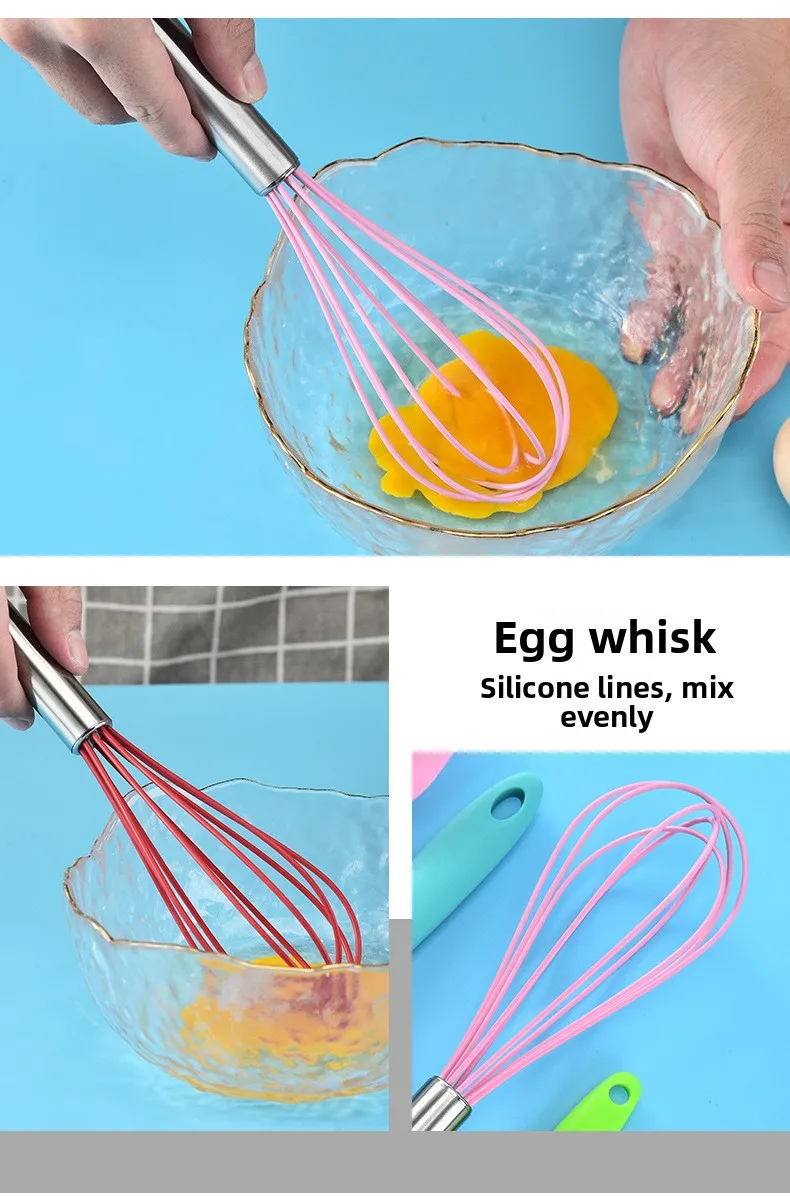 High-temperature-resistant Silicone Baking Part Set, Scraper, Oil Brush, Egg Mixer, Food-grade Baking Tools Set, Multiple Colors supplier