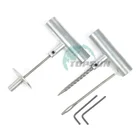 Tyre Repair Tool Die Cast Aluminum Tire Plug Installation Tool 4" Needle Repair Kit Heavy Duty