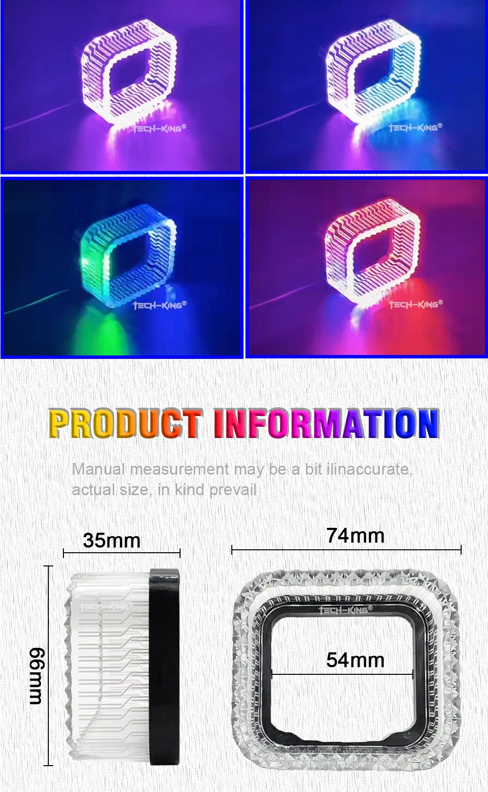 New Lens 5D Diamond 1.5 "lens light guide rgbw angel eye Led projector lenses retrofitted to other car light accessories