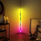 Drop Shipping Modern Nordic 140Cm Standing Decorative Living Room Rgb Led Stand Tripod Corner Floor Lamp Corner