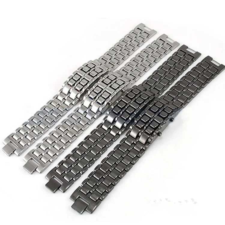 Unique Fashion Watch Men Black and Silver Cool Metal Alloy Iron Samurai Lava LED Digital Wrist Watch