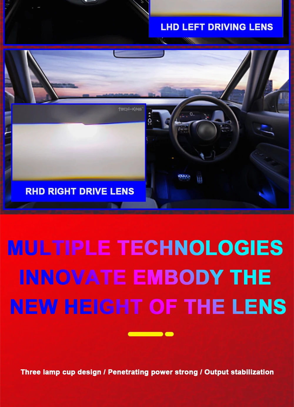 Cars 3 inch CSP chips Dual lens Projector lens bi led 75w 85w 100w 3 piece reflector bowl matrix bi led projector headlamp