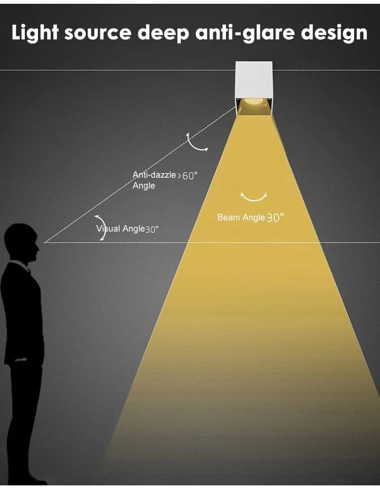 lc2020 hot selling ceiling surface mounted spotlight anti dazzle led downlight for hotel office-3