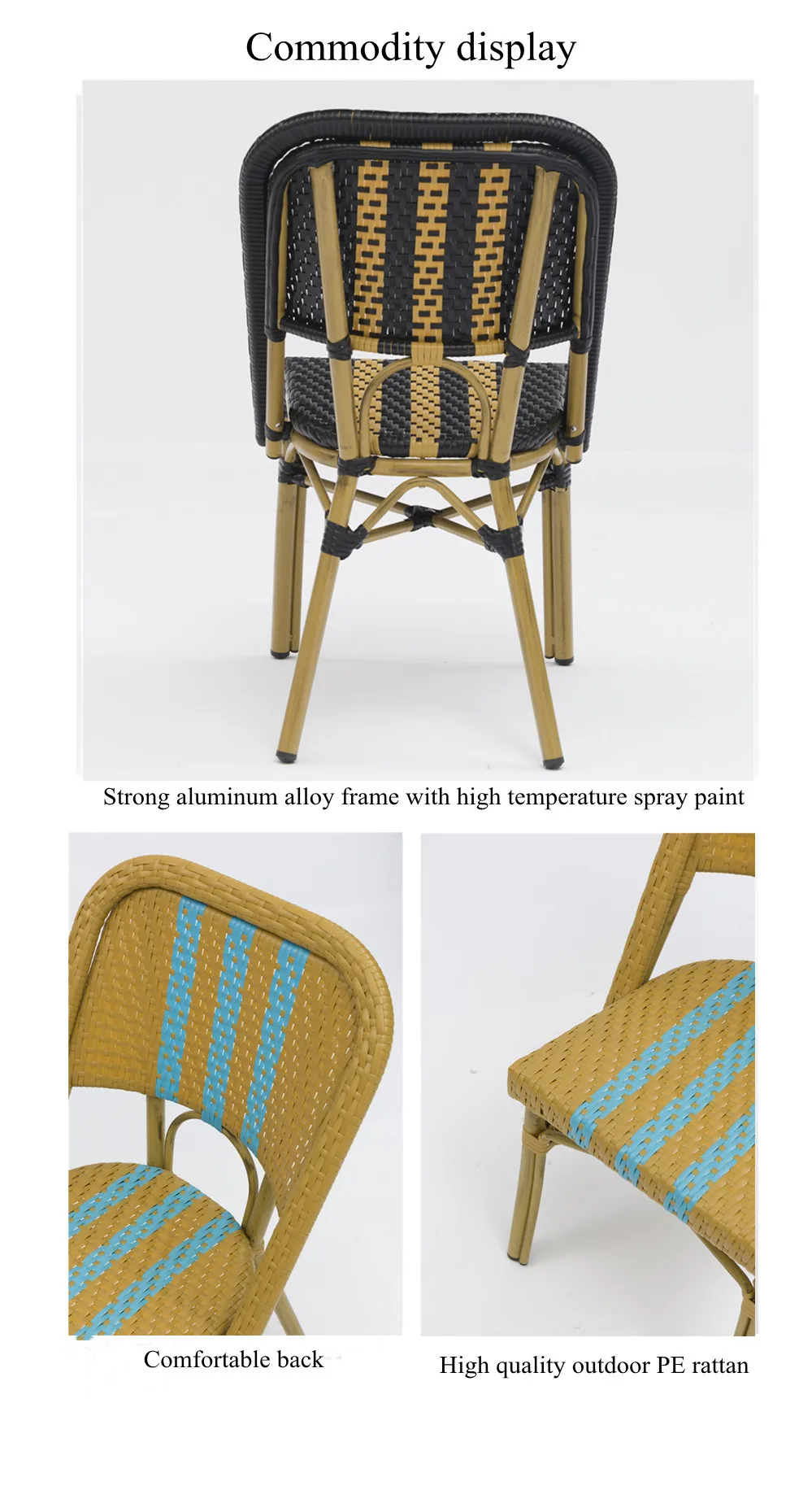 China Foshan furniture outdoor terrace leisure aluminum rattan dining chair