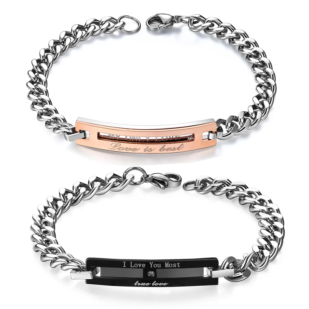 stainless couple bracelet