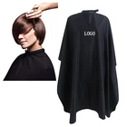 Hair Cape Barber Hair Cut Cape Black Hair Cutting Polyester Snap Neck Barber Salon Cape With Logo