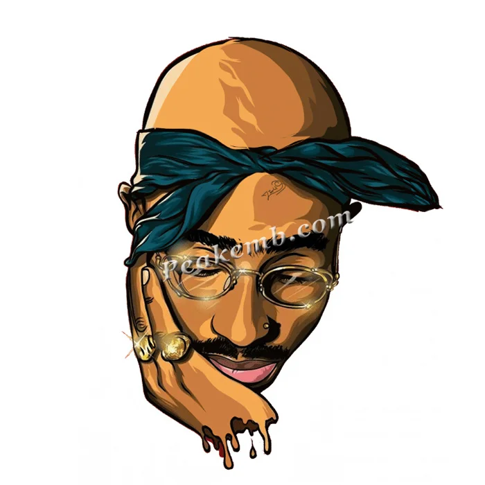 Rap Singer Tupac Iron On Heat Press 
