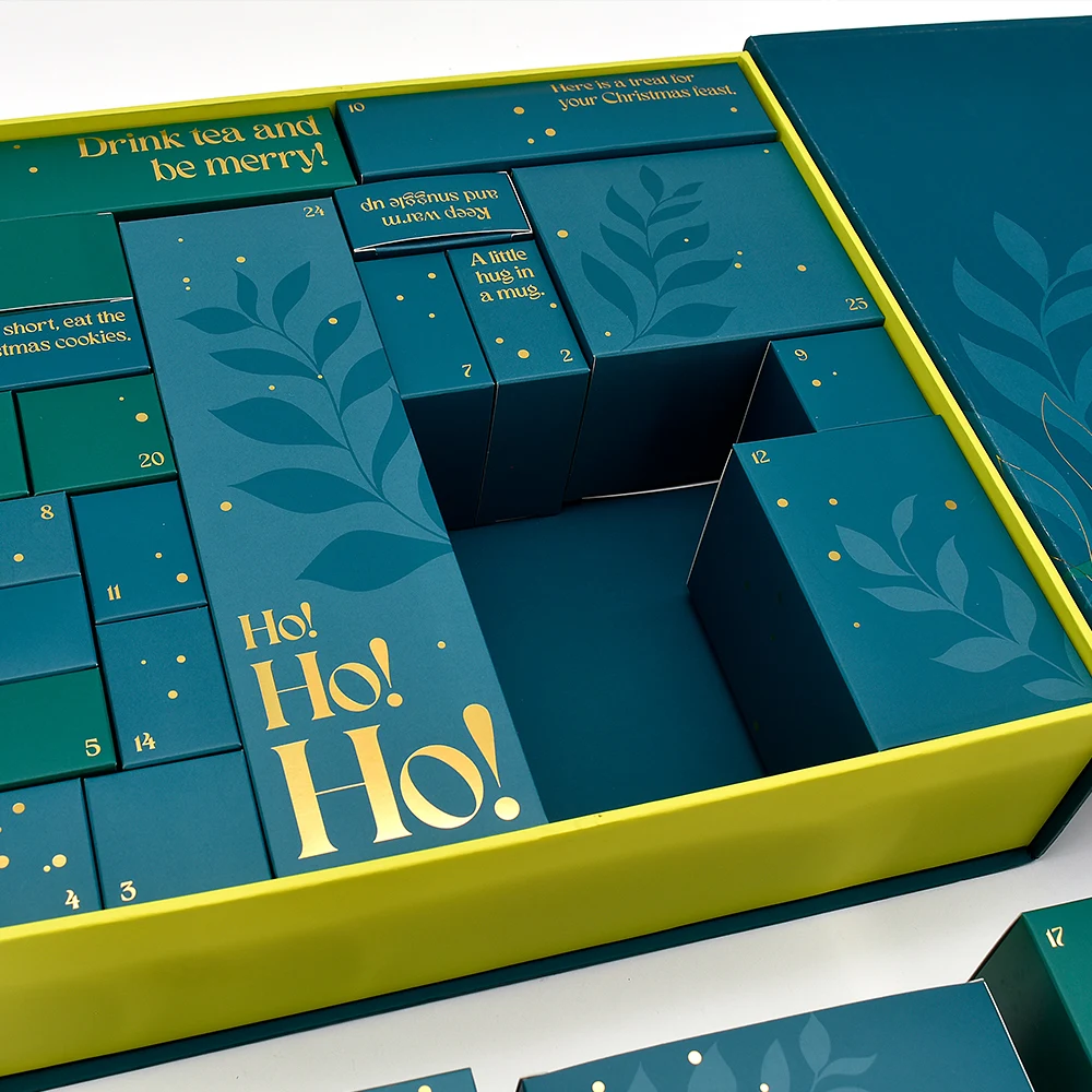 Recyclable Rigid Gift Packaging Luxury Digital Printing Surprise Blind Box Custom Advent Calender Christmas Box factory
