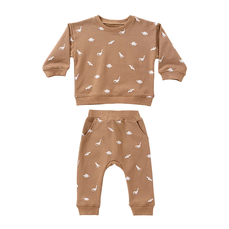 INS autumn baby sweatshirt boys girls printed two piece set fashion casual toddler girls clothing sets infant pajamas