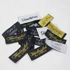 Clothing Manufacture Custom Quality Recycled Satin Otton Cloth Tagger Damask Logo Iron On Woven Labels For Clothing