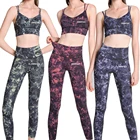 In Stock Sport Clothes Ladies Gym Fitness Active Wear High Waisted Leggings 2 Piece Set Seamless Yoga Set