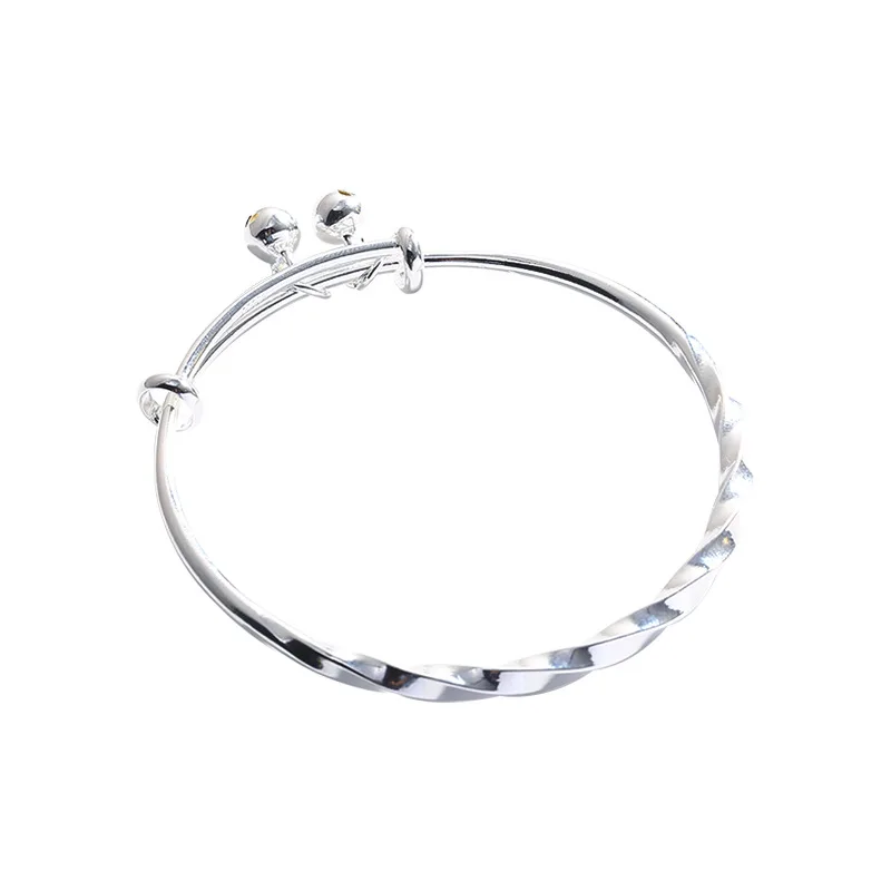 Zircon Titanium Steel Fashion Bracelet Bell Couple Design