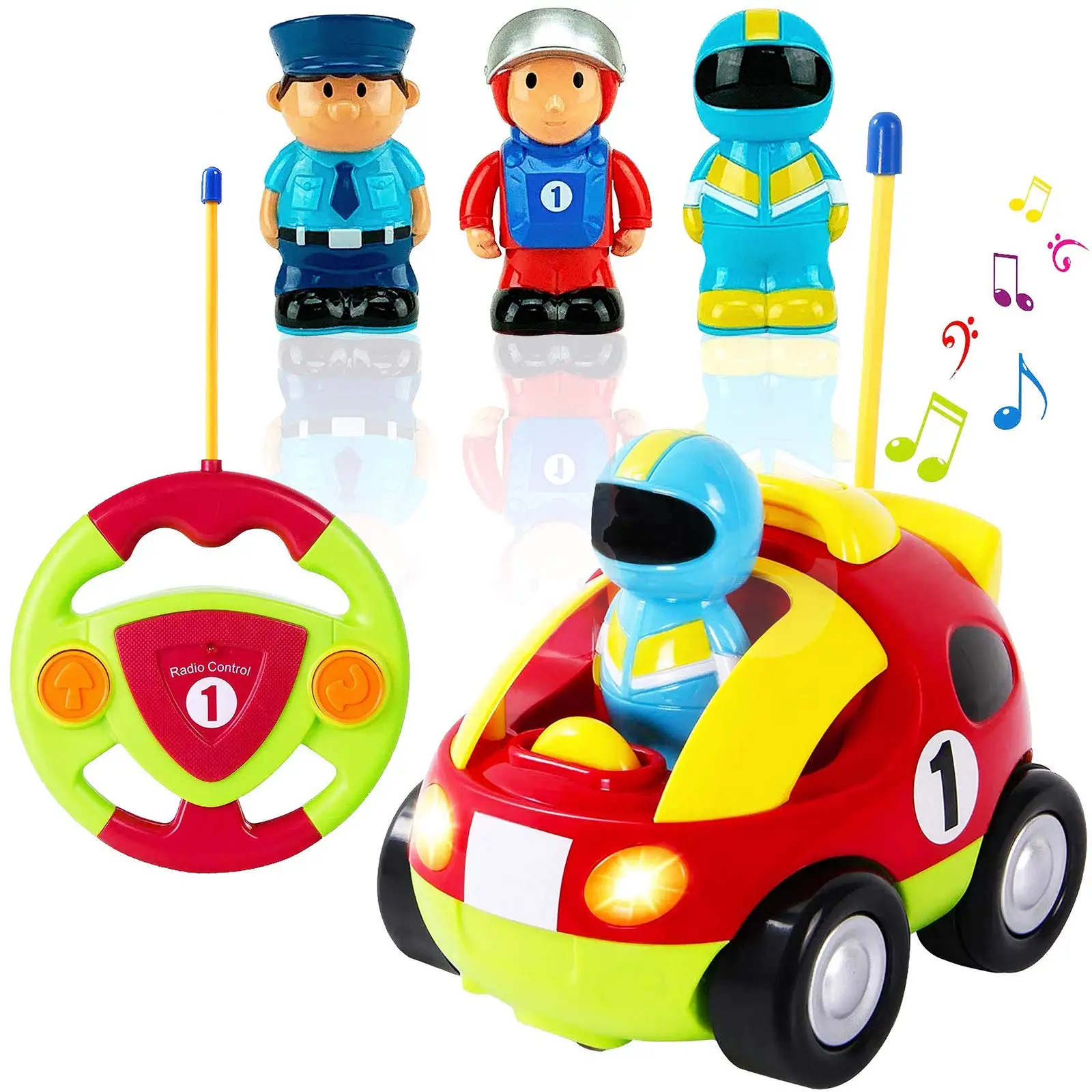 Kids New Cartoon R/C Police Car Radio Control Toy For Toddlers Toddler Gift Play 