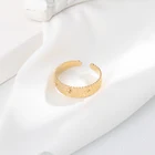 Gold Ring Rings JR0213 14K Gold Tin Foil Ring Concave Convex Ring Beaded Rings Free Samples