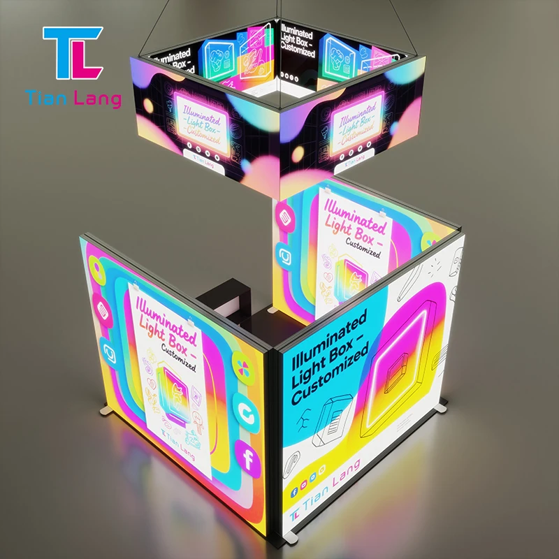 product aluminum portable customized hanging ceiling light box exhibition booth seg frame trade show display-3