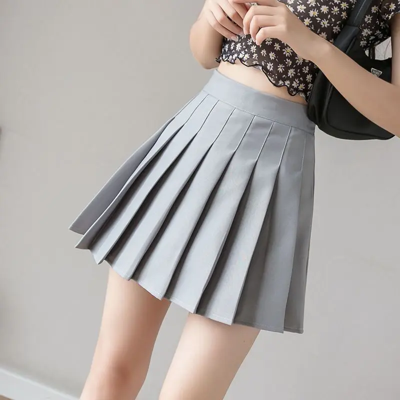 Brown Skirt Ladies 2024 Summer Clothes Women's High Waist Harajuku Korean Style Black Mini Pleated Skirt For School Girl Uniform