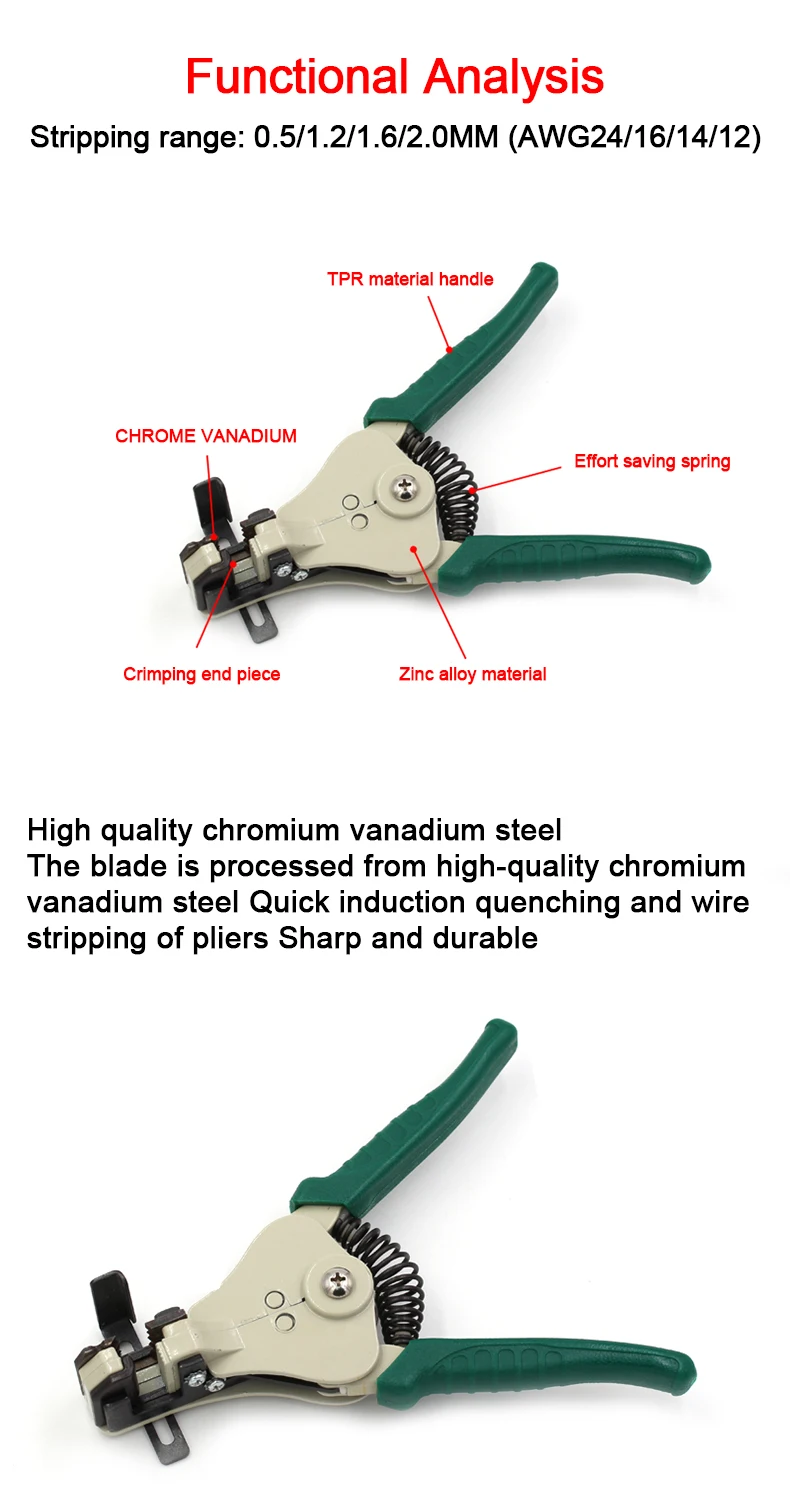 Crimping Electric Multifunctional Wire Stripper Crimper Cable Cutter