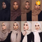 Muslim Wholesale Scarf Women Dubai Hijab Fashion Viscose Turkish Instant Hijab Crinkle Muslim Hijab Scarf