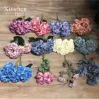 Wholesale Wedding Decoration Red Hydrangeas Flower Customized Different Color Hydrangeas Artificial Flower