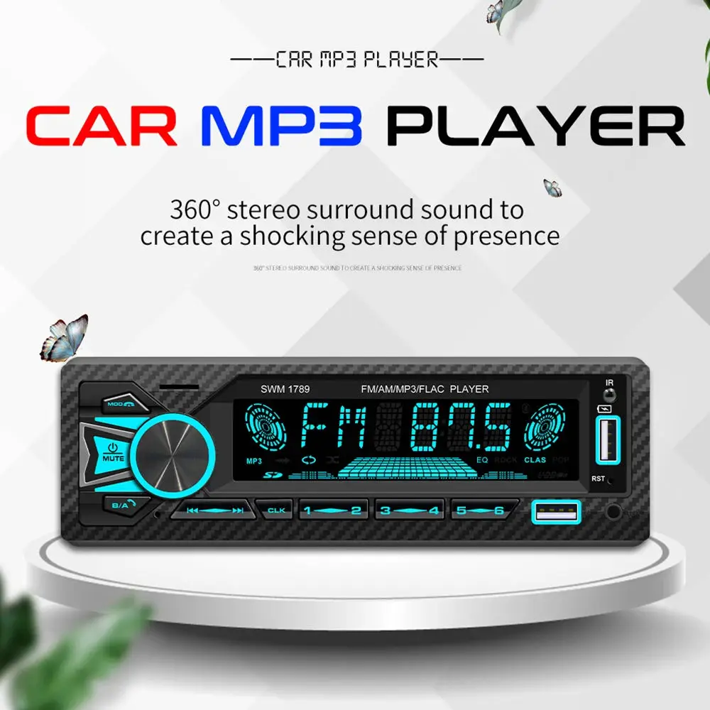 Creatall Universal Car MP3 Player Big Screen Hands-Free Radio AM USB Connection FM Transmitter Lossless Sound Quality Amplifier