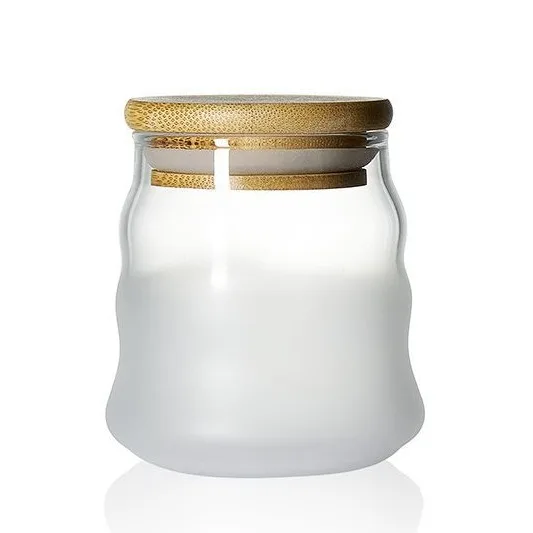 Wholesale high quality jars with bamboo lid glass  bamboo containers