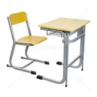 School School School Desk Single School Student Study Fixed Single Desk And Chair Set With Booknet