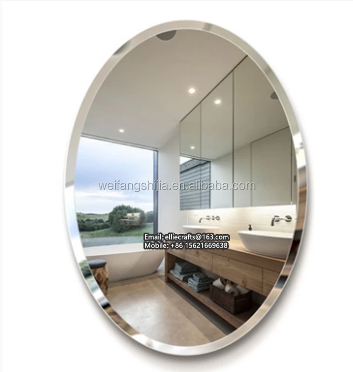 frameless oval mirror