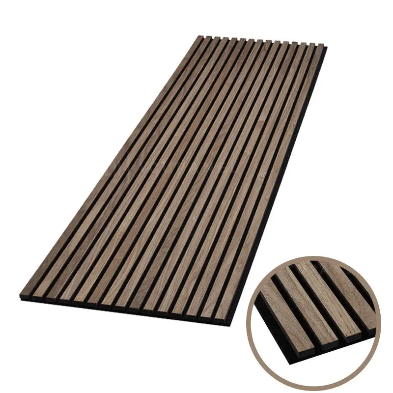 Custom Design Sound Absorbing Wooden Slatted Wall Slat Wood Basic Black Acoustic Panels For Bedroom