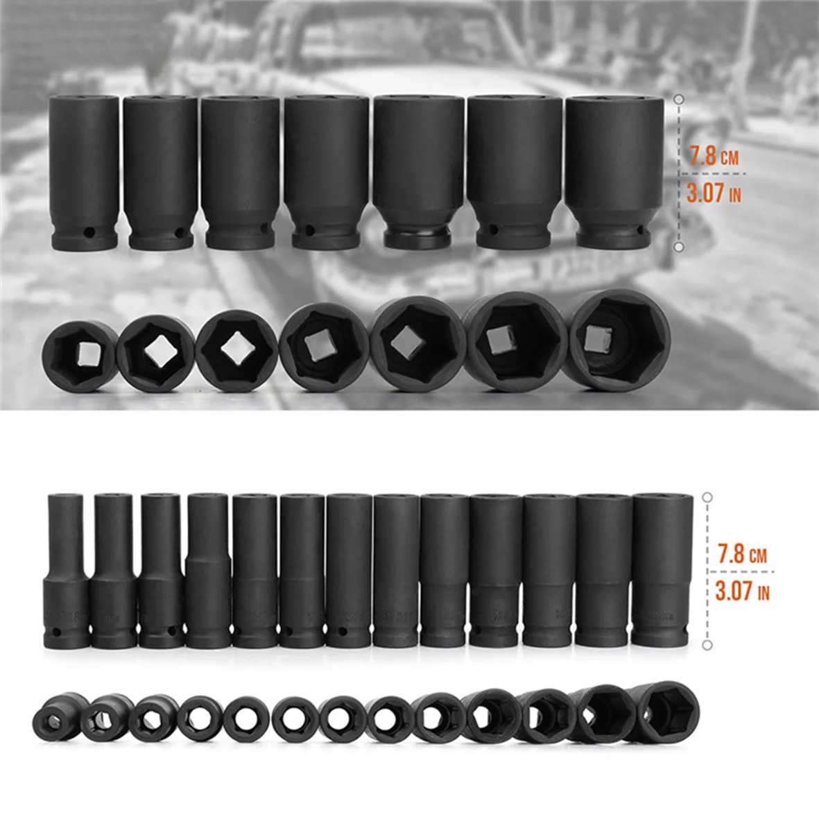 Heavy Duty Universal Pneumatic Socket Set 1/2" Drive Deep Impact Socket Set Metric Buy Heavy