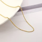 Fashion Genuine 18K Solid Gold Facet Bead Chain Necklace 18k Real Gold Necklace Jewelry Wholesale