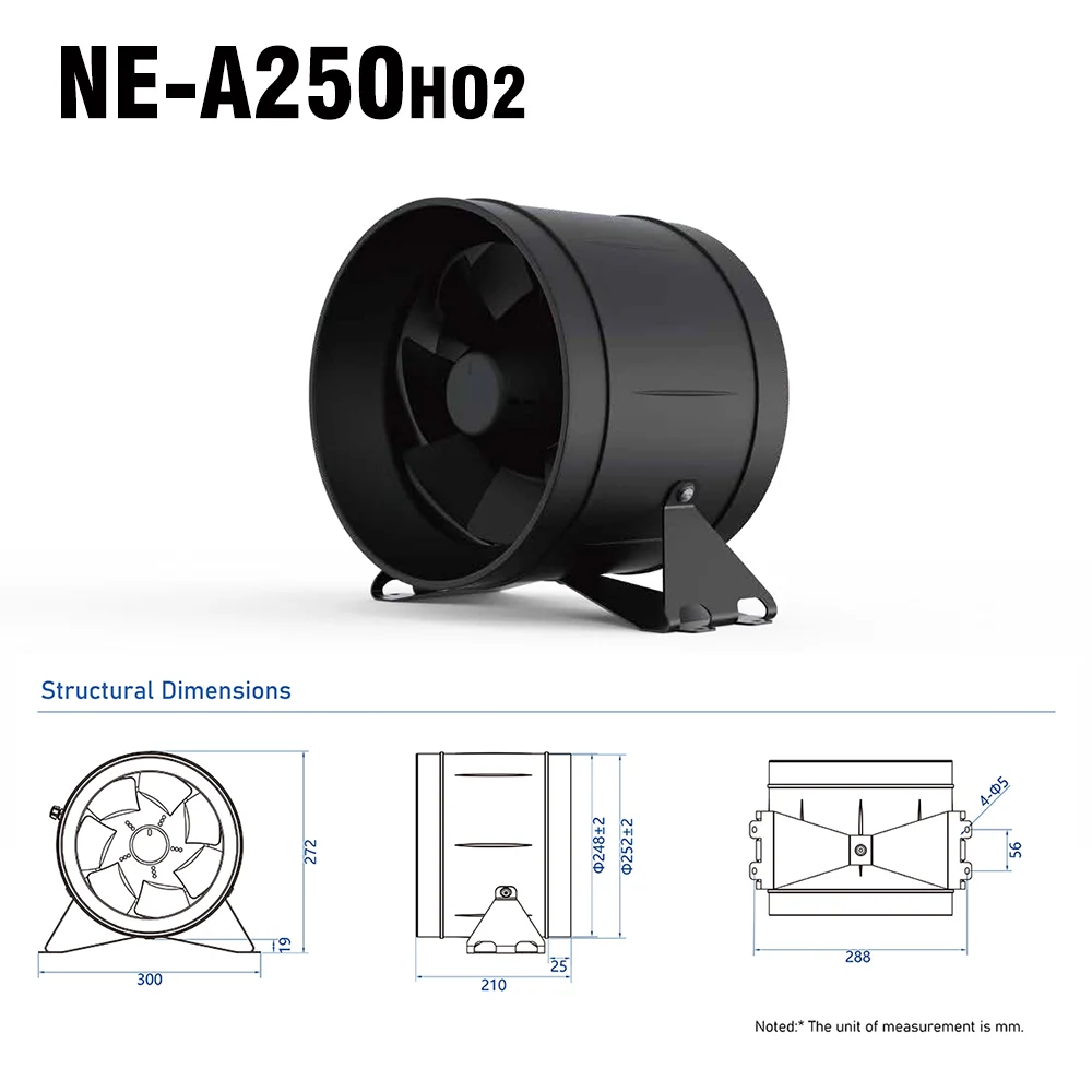 Inline Duct Fan, Waterproof, IP68, Plastic, HVAC - detail 14