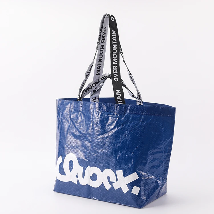 extra large heavy duty polypropylene full color printing gold shopping pp woven bag for big clothes