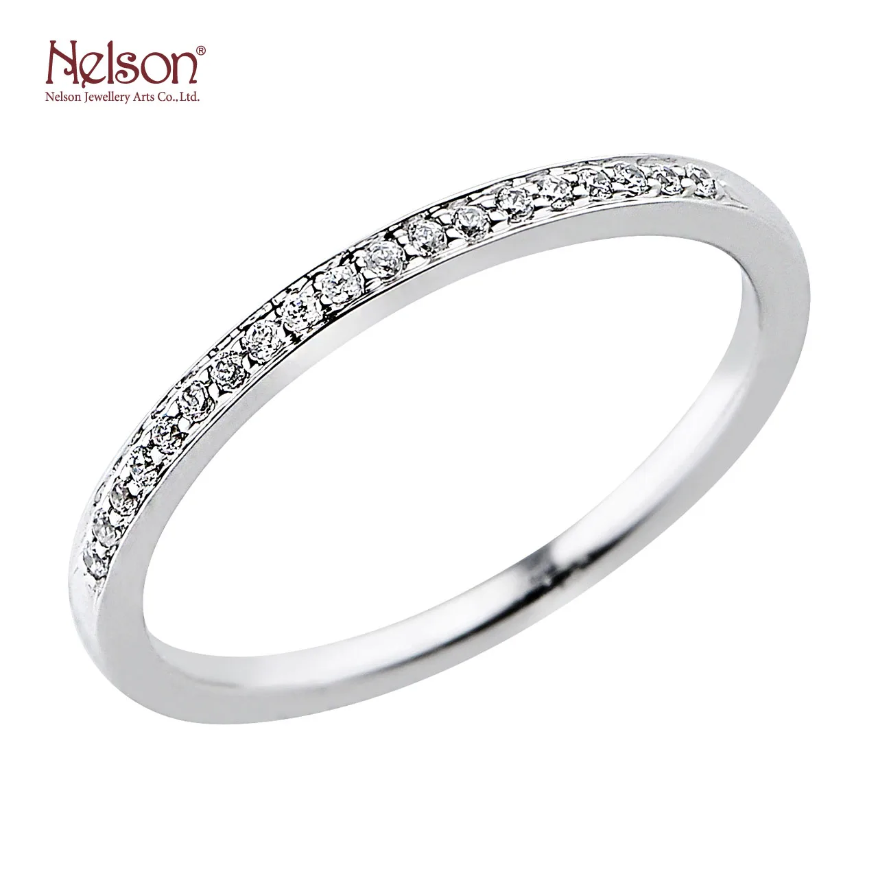 Zero Risk Oem Odm No Moq Best Seller Modern Classic Valentines 18k White Gold X-stone Diamond Band Ring For Wife