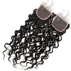 Hair 77 HLC WW Hot Sale Infinityer Water Wave 4*4 Lace Frontal Closure Human Hair Extension Brazilian Wholesale Remy