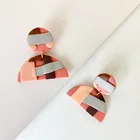 Simple High Quality Simple Style Handmade Women Candy Colorful Dangle Earrings Cactus Pattern Polymer Clay Earrings