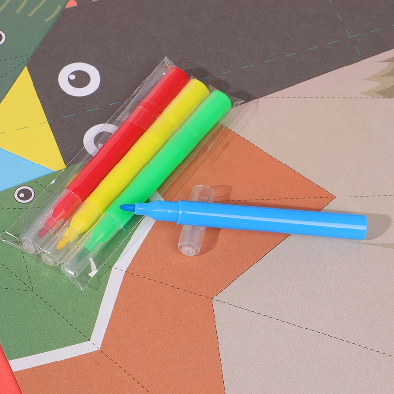 Color children's DIY origami game, 3D manual origami crane game set