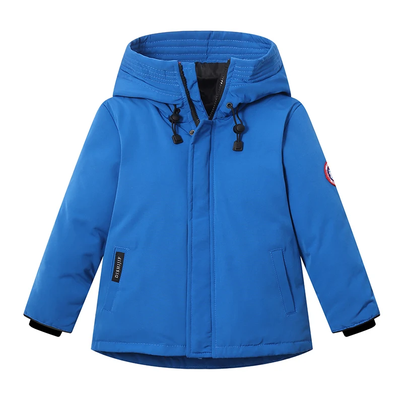 SLOW DOWN Boy Girl Hooded Thickened Down Jacket Water Resistant Winter Warm Coat 