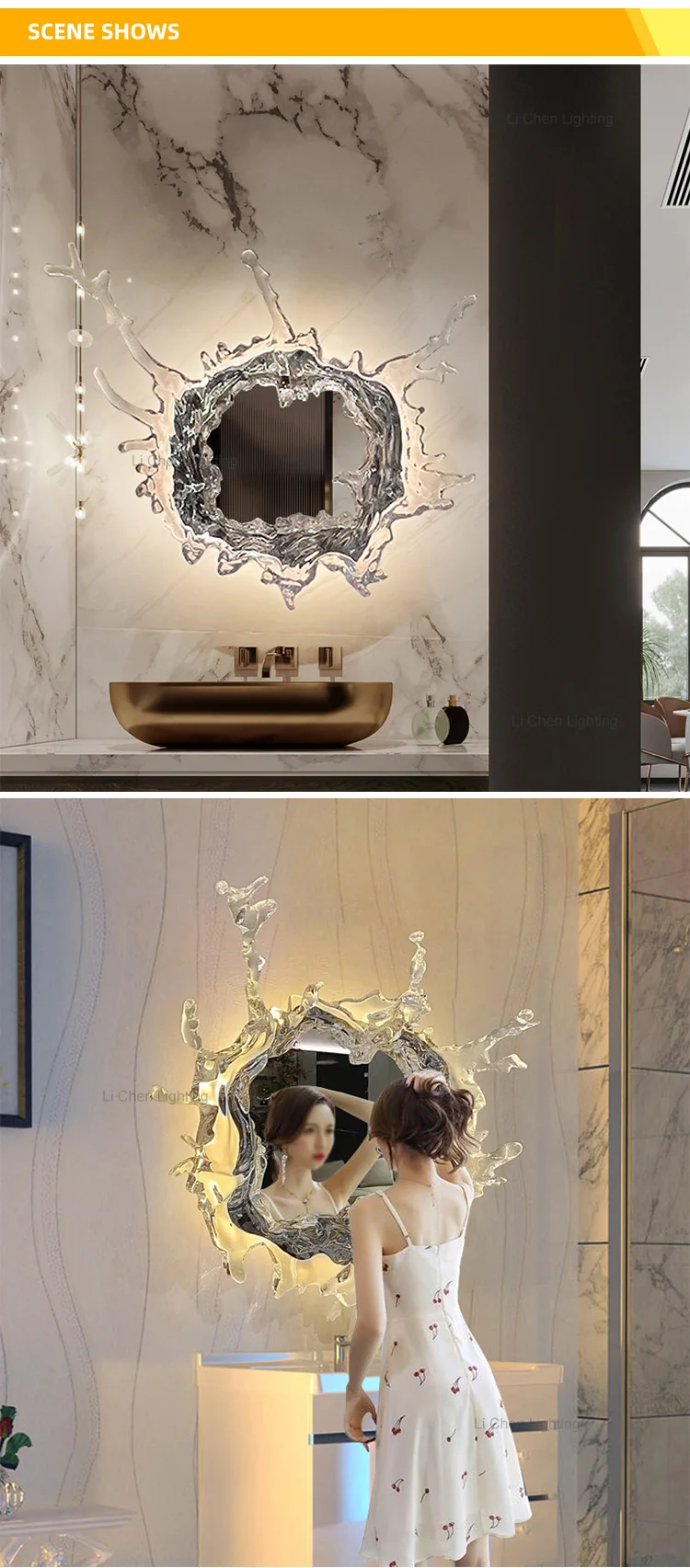 wms8216 new product indoor living room bedroom bathroom mirror modern round glass led wall light-4