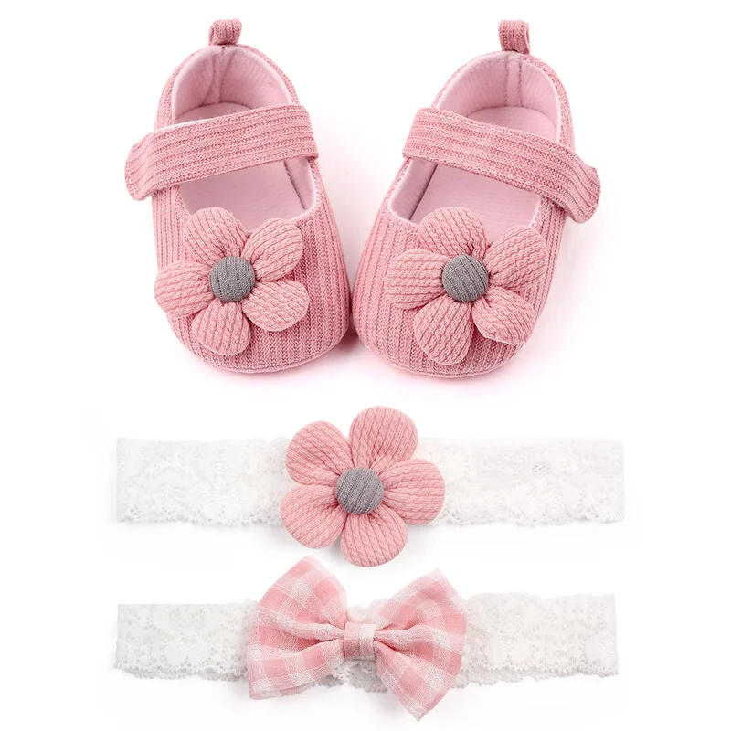 Hot Selling Baby Girl Shoes and Baby Hairband Headband Sets Design supplier