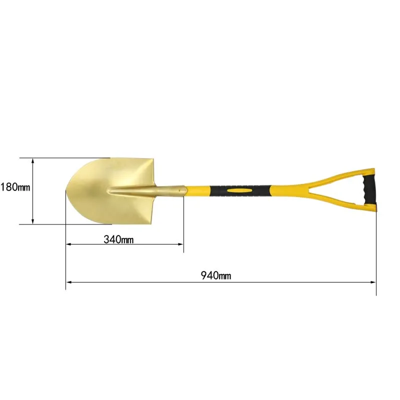 Multi - Function Brass Round Point Non Sparking Shovels with Fiberglass Handle for Use in Flammable and Explosive Places factory