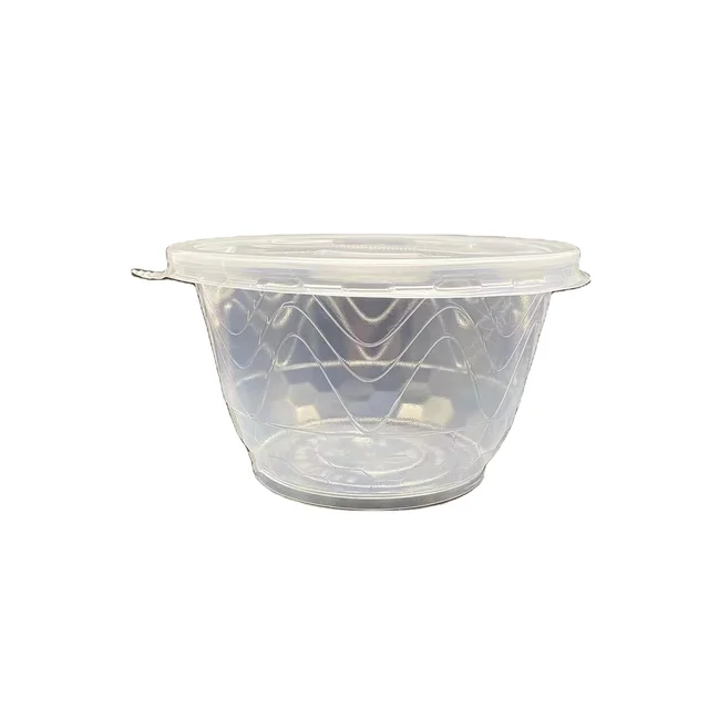 Disposable plastic round bowl packaging box with bottom bowl, noodle bowl, soup bowl
