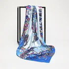Scarf Fashion New Arrival Custom Designer Silk Scarf Luxury Digital Printing 90cm Silk Scarf For Women