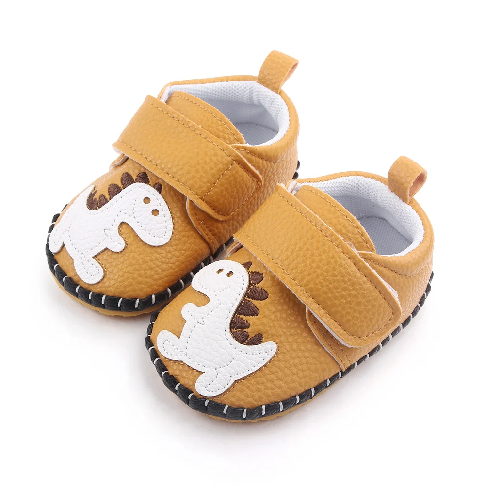 Spring and Autumn New PU Leather Hand Sewn Soft Soles Non-slip Baby Cartoon Walking Shoes supplier