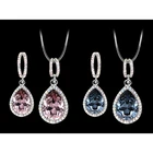 Style Necklace CZ Gold Plated Designer Zircon Colored Stone Ins Style Pear Shape Set Women Jewelry Vintage Necklace