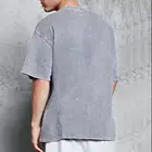 Blank T-shirt Blankt-shirt Men Blank Plain Acid Wash Distressed Knit Tee Oversized T-Shirt