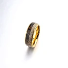 Silver Wedding Rings Ring Custom Teakwood Inlay Silver Arrows Wedding Rings Tungsten Steel Antler Ring For Men Women