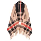 Scarf Scarf Luxury Female Handfeeling Wrap Weave Winter Scarf Cape Pashmina Womens Shawl With Sleeves